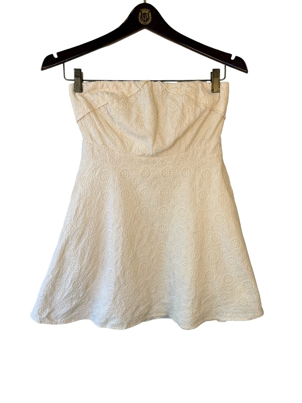 Pins & Needles White Strapless Textured Mini Dress Size 6 Feminine Vacation